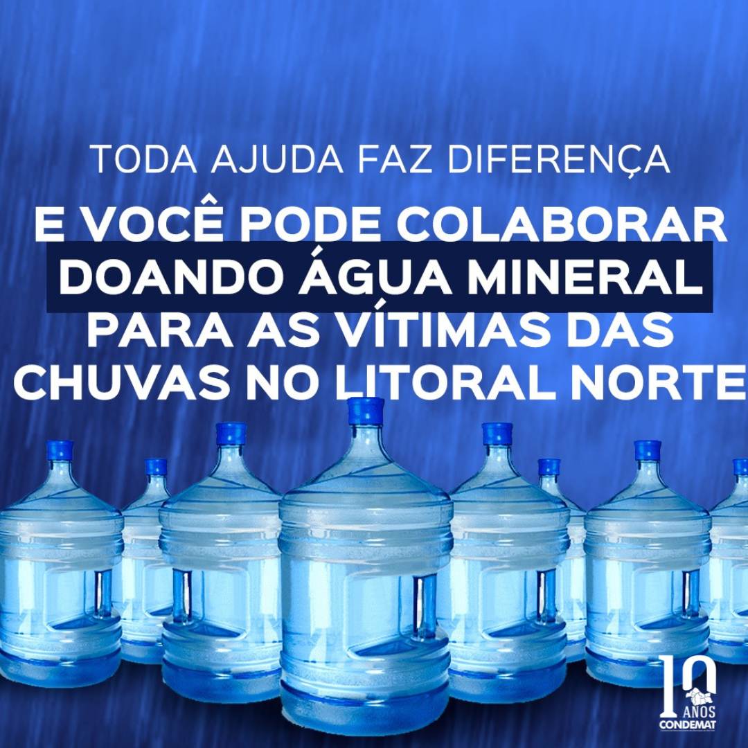 Leia mais sobre o artigo <strong>CONDEMAT recebe doações de água mineral para Litoral Norte</strong>