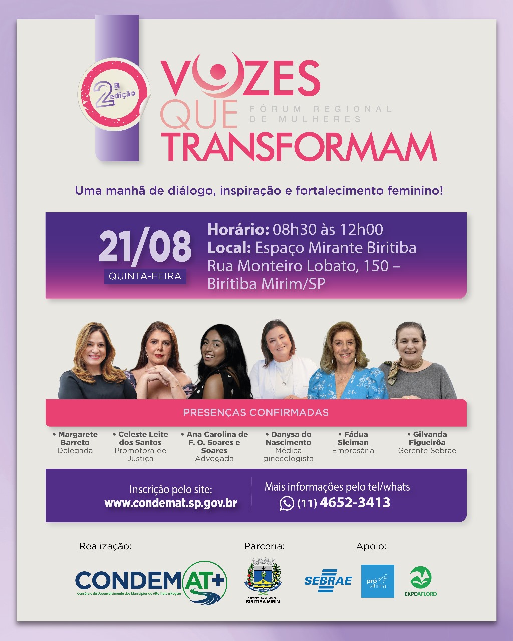 Leia mais sobre o artigo Biritiba Mirim recebe Fórum Regional de Mulheres do CONDEMAT+